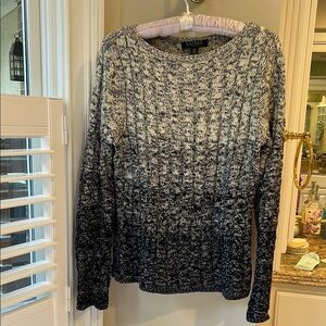 Lauren Ralph Lauren Navy and White Crew Neck Sweater